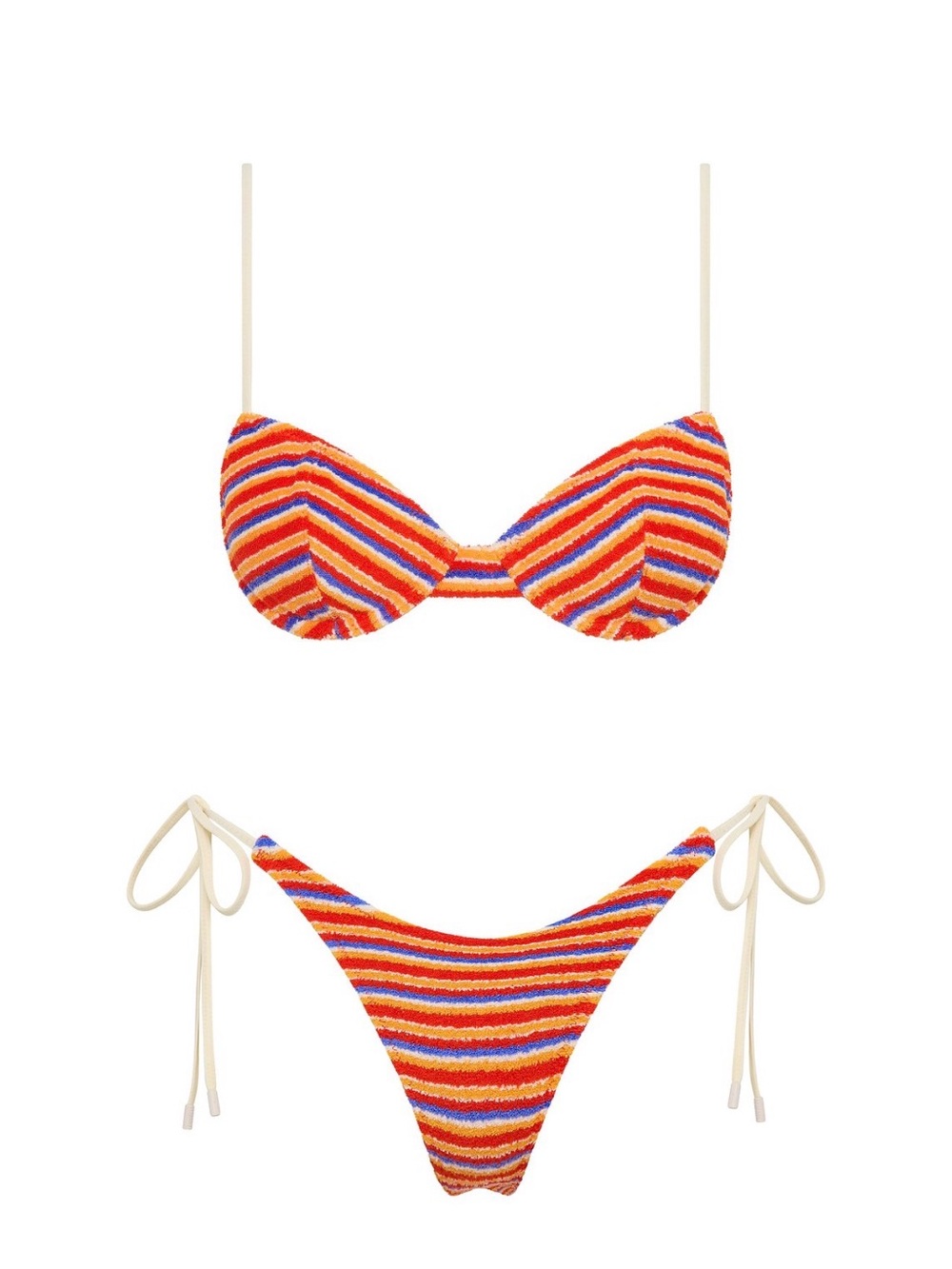 NWT Triangl Stripe JARA - KITT Terry Towelling Balconette Bikini SET